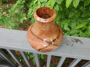 Figured Elm Burl Vessel/Urn Bowl