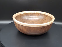 Load image into Gallery viewer, Walnut Burl bowl with Curly Maple rim
