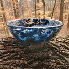 Load image into Gallery viewer, Bowl - Blue Dyed Maple Shavings in Clear Resin Bowl
