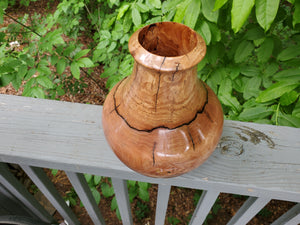 Figured Elm Burl Vessel/Urn Bowl