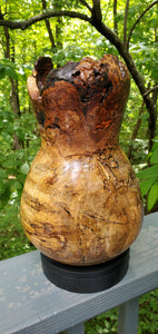 Spalted Cherry Burl Vase with Natural Edge