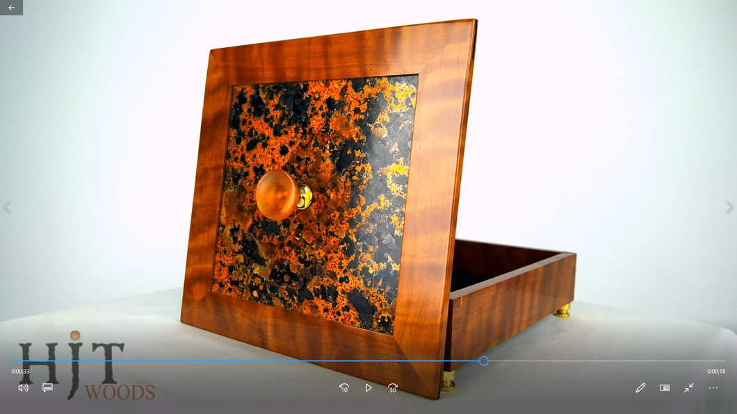 Curly Cherry Box Patinated Copper Top