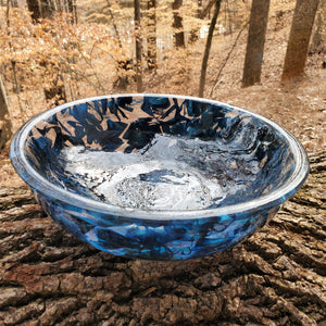 Bowl - Blue Dyed Maple Shavings in Clear Resin Bowl