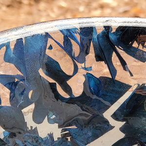 Bowl - Blue Dyed Maple Shavings in Clear Resin Bowl
