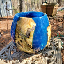 Load image into Gallery viewer, Bowl-Vase   Blue Resin and Buckeye Burl Bowl/Vase/Urn
