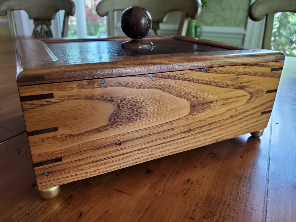 Wormy Chestnut Box with Walnut Splines at Corners – HJTWoods