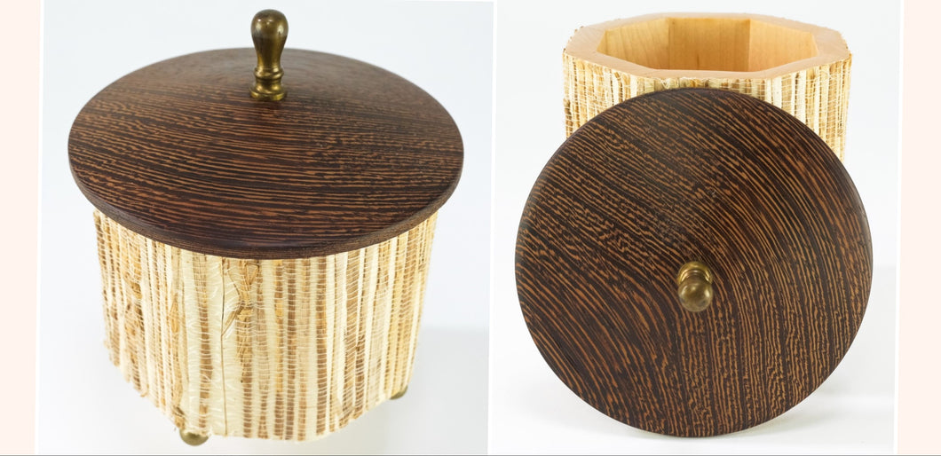Octagonal Grasscloth Box with Wenge top