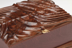 Amazon Rosewood Jewerly Box with Hand Carved Claro Walnut Top