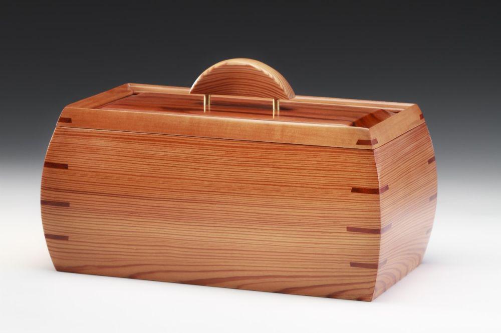 Reclaimed Heart Pine Box with Goncalo Alves Top